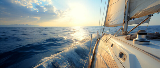 View on beautiful sailboat