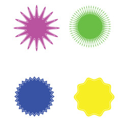 Starburst badge shape, burst wave star, price label sticker 4 5 0 6 