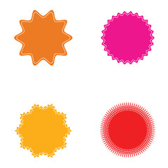 Starburst badge shape, burst wave star, price label sticker  4 6 5