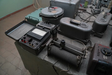 Almaty, Kazakhstan - 12.20.2023 : Old inactive equipment for recording seismic activity.