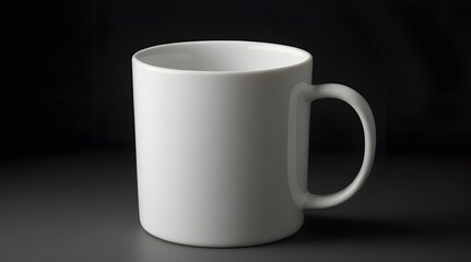 Obraz premium White cup on a black background