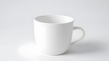 White cup on a white background
