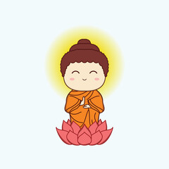 cute buddha vector illustration design. suitable for sticker, mug, t-shirt, etc. Eps 10.
