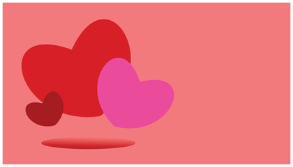 Valentine's day background with hearts. Vector Illustration. Template for presentation. Cover to web design. Template for valentine design