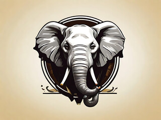 flat vector logo of "elephant" ,elephant logo ,elephant illustration