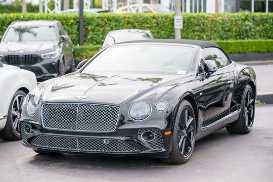 Stock image of a black Bentley sports coupe