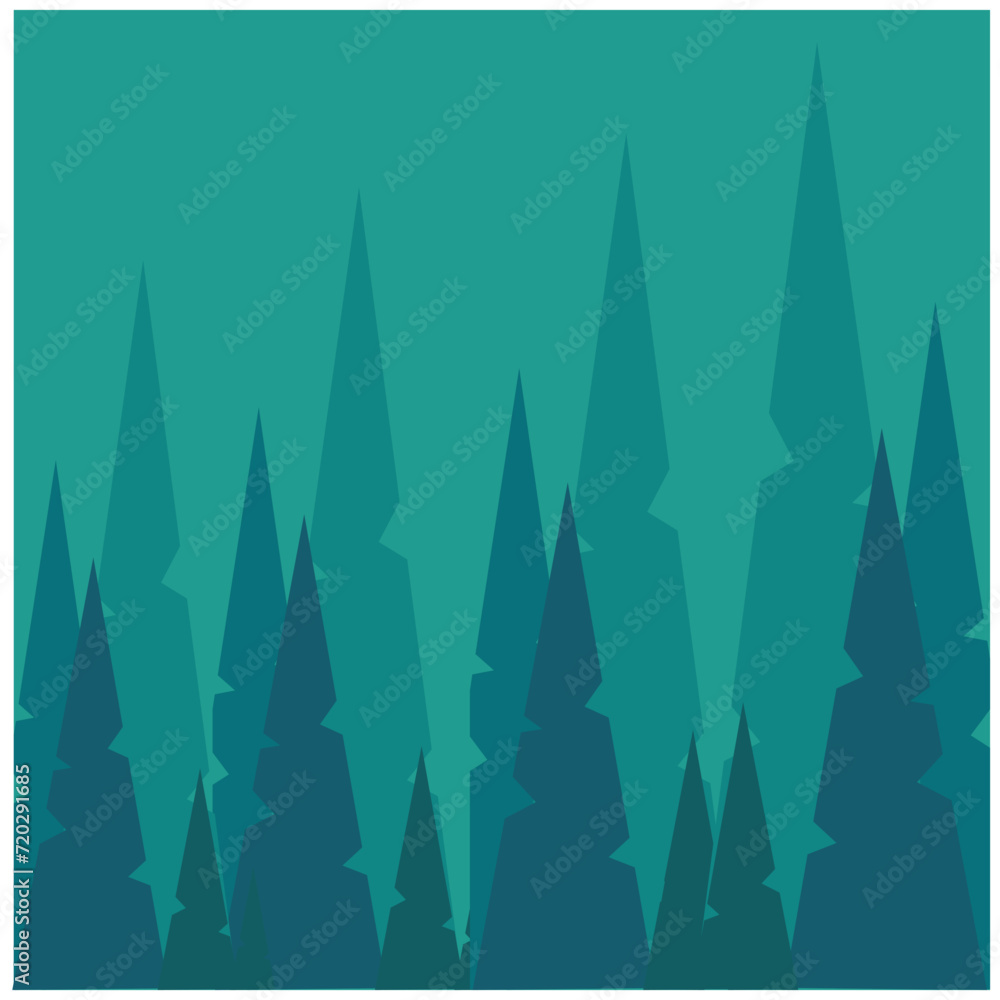 Poster pine forest background. vector illustration in flat design. eps 10. vector illustration for your des