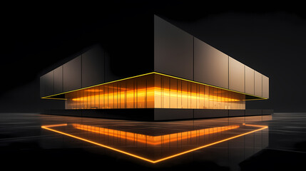 Obraz premium 3d render of abstract futuristic architecture with empty concrete floor