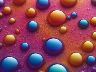 colorful bubbles in water on a bright background