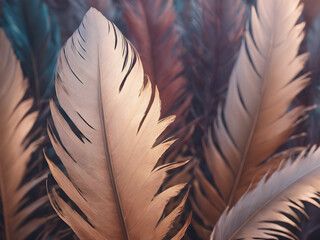 colorful feathers background pastel colors boho style