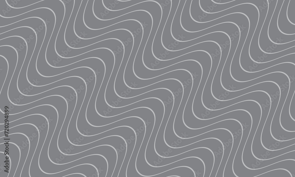 Poster abstract repeatable diagonal white wave line pattern on grey.