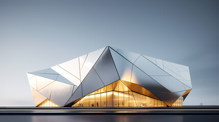 3d render of abstract futuristic architecture with empty concrete floor