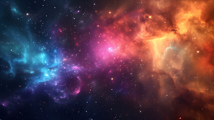 Fototapeta premium Celestial Majesty: A Vibrant Space Galaxy Nebula and Starry Night Sky - A Cosmic Tapestry for Science and Astronomy Enthusiasts