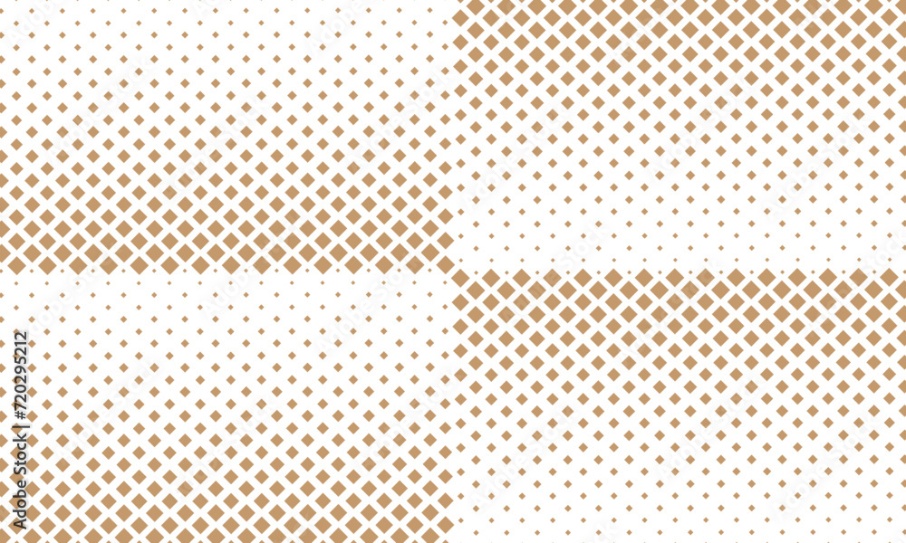 Poster abstract repeatable big to small brown rectangle shape halftone pattern art.