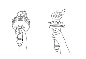 Torch. Statue of Liberty. One line © Anna