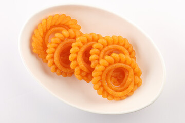 Indian Sweet Food Imarti Also Know as Amriti, Omriti, Jahangir, Jalebi, Jaangiri. It is Made by...