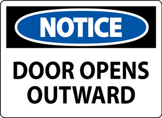 Notice Sign Door Opens Outward