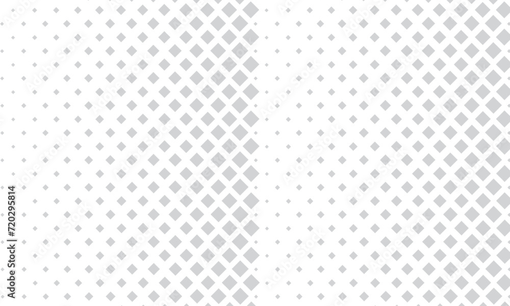 Poster abstract repeatable big to small grey rectangle shape halftone pattern art.