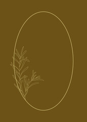 Minimal background frames with hand drawn flowers and leaves