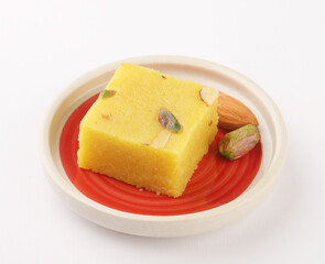 Indian Sweet Kaju Katli or kesar pista barfi