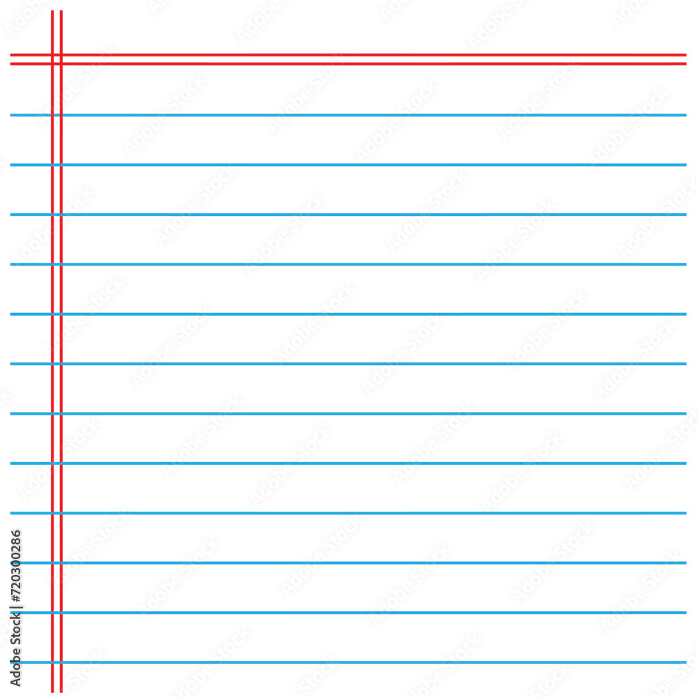 Poster set of vector realistic illustration of a torn sheet of paper from a workbook with shadow, isolated.