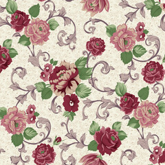 Seamless floral pattern graphic art work design.
