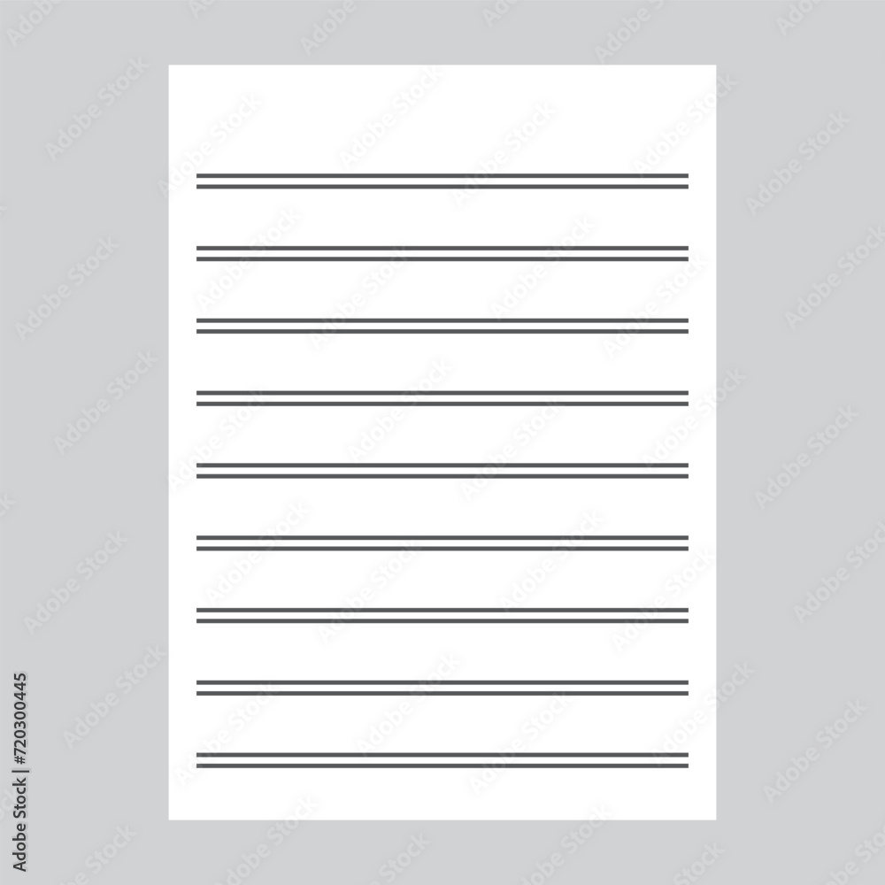 Poster set of vector realistic illustration of a torn sheet of paper from a workbook with shadow, isolated.