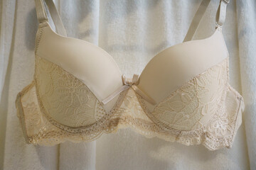 Beige floral bra. 