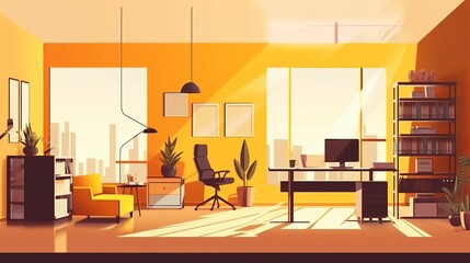 style big room Office Realistic illustration background , generated by AI