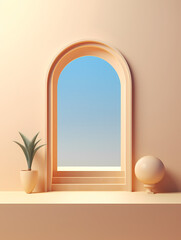 Simple product booth, podium, stage, product commercial photography background, cosmetics booth, promotional event