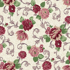 Seamless floral pattern graphic art work design.