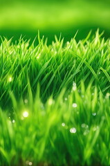 Obraz premium Fresh Spring Grass with Bokeh Background