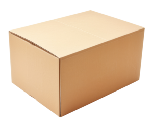 Cardboard brown box isolated on transparent background, realistic png element.