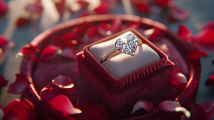 Minimalist heart shaped diamond engagement ring.