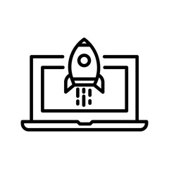 Laptop Startup Vector Icon