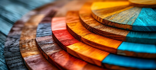 Palette of painted wood
