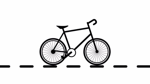 Simple Bicycle Animation On White Background