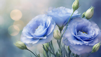 Piękne kwiaty eustoma, dekoracja generative ai