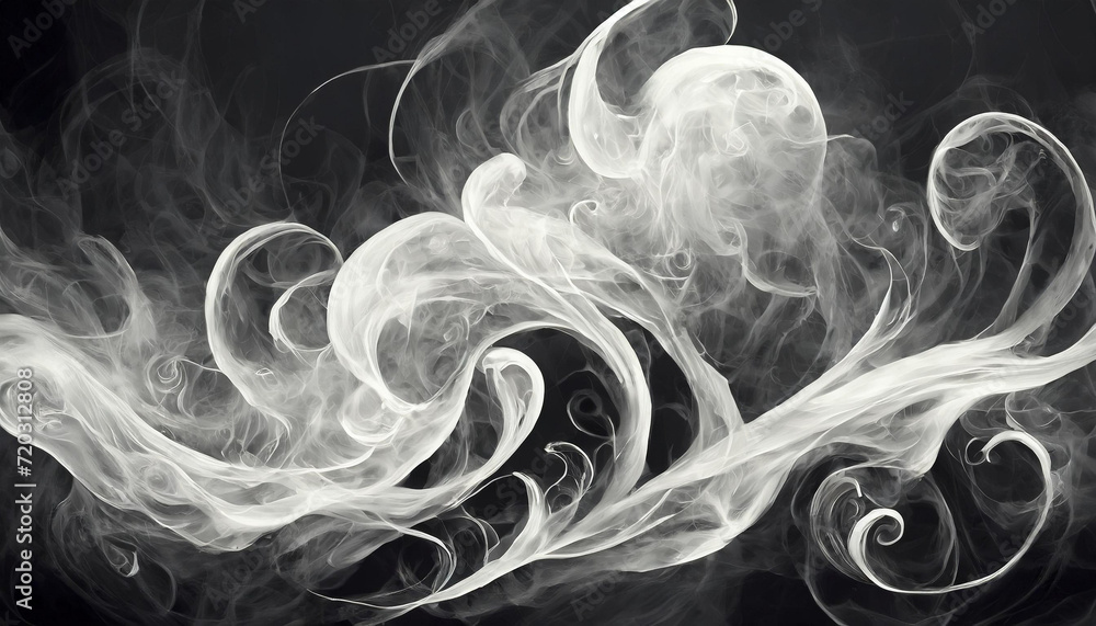 Wall mural abstract white smoke texture on vintage black background texture