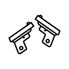 Two Guns Vector Icon
