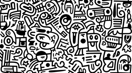 Abstract seamless doodle background, artistic background