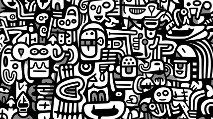 Abstract seamless doodle background, artistic background