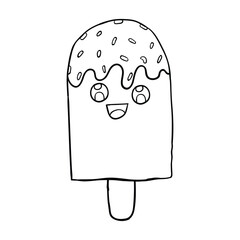 Hand drawing style of ice cream vector. it is suitable for food and drink icon, sign or symbol.