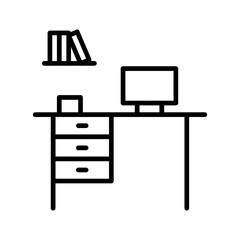 Office Desk Vector Icon