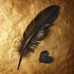 Feather on Top of Paper
