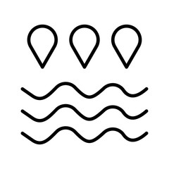 Water Waves Line Icon 