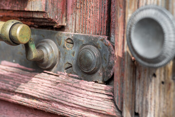 old vintage wooden door close up