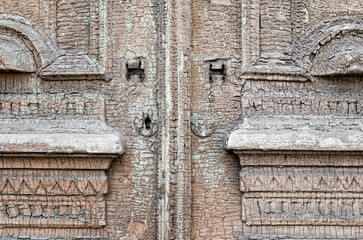 old vintage wooden door close up