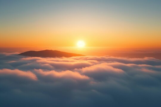 Dawn above the sea of fog