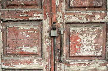 old vintage wooden door close up